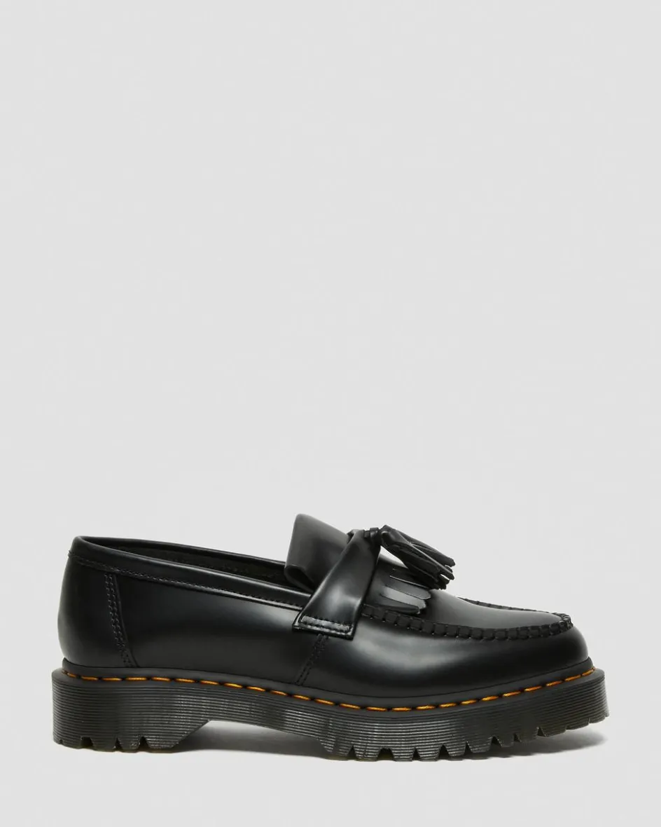 Dr. Martens Originals|Stand Tall: Platform Shoes*Adrian Bex Smooth Leather Tassel Loafers in Black Black — Smooth Leather