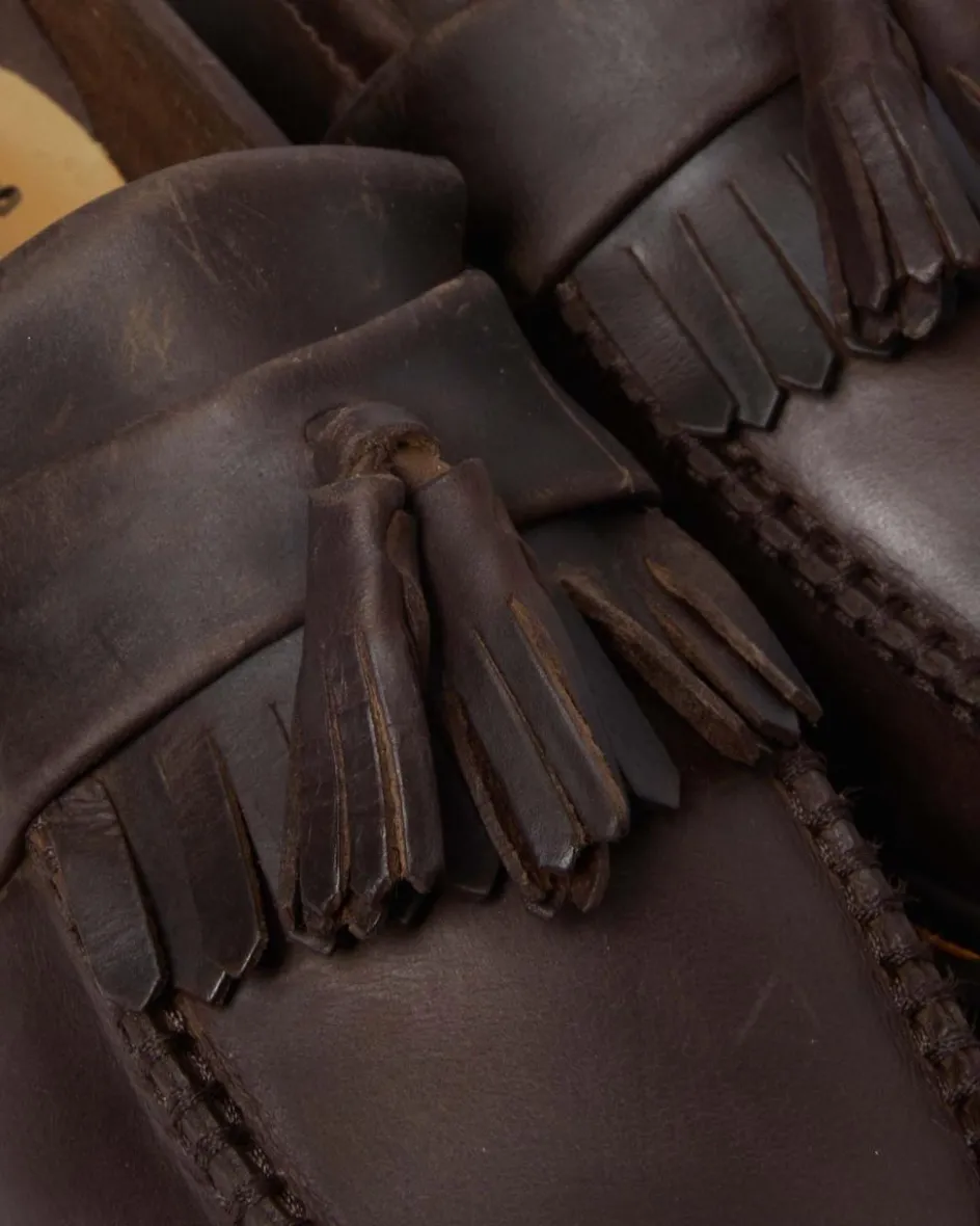 Dr. Martens Originals|Shoes*Adrian Crazy Horse Leather Tassel Loafers in Dark Brown Dark Brown — Crazy Horse