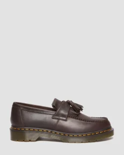 Dr. Martens Originals|Shoes*Adrian Crazy Horse Leather Tassel Loafers in Dark Brown Dark Brown — Crazy Horse