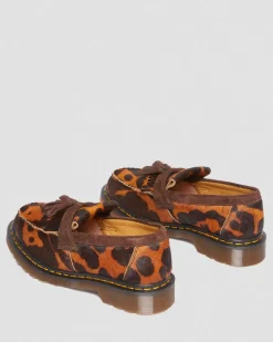 Dr. Martens Last Chance Styles|Last Chance Styles*Adrian Made in England Hair On Tassel Loafers in Ocelot Ocelot+Dark Brown — Hair On