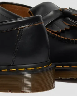 Dr. Martens Originals|Shoes*Adrian Made in England Quilon Leather Tassel Loafers in Black Black — Quilon