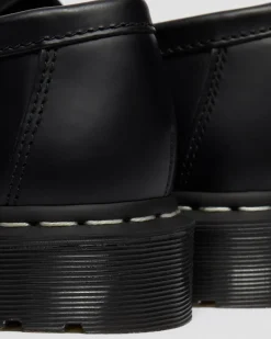 Dr. Martens Originals|Shoes*Adrian White Stitch Smooth Leather Loafers in Black Black — Smooth Leather