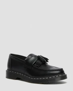 Dr. Martens Originals|Shoes*Adrian White Stitch Smooth Leather Loafers in Black Black — Smooth Leather