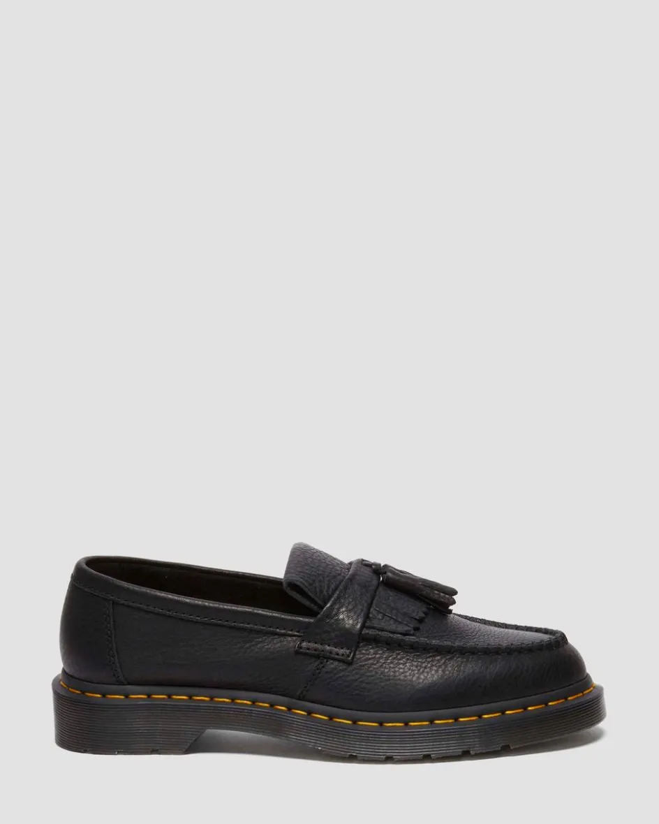 Dr. Martens Shoes|New And Featured*Adrian Yellow Stitch Ambassador Leather Loafers in Black Black — Ambassador