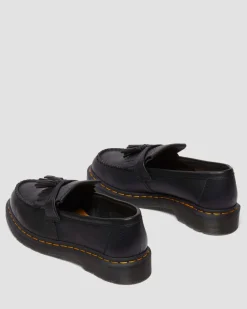 Dr. Martens Shoes|New And Featured*Adrian Yellow Stitch Ambassador Leather Loafers in Black Black — Ambassador