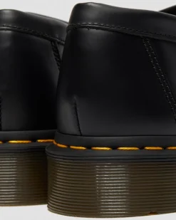 Dr. Martens Originals|Shoes*Adrian Yellow Stitch Leather Tassel Loafers in Black Black — Smooth Leather