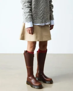 Dr. Martens Last Chance Styles*Amaayah Knee High Leather Boots in Butterscotch Butterscotch — Orleans