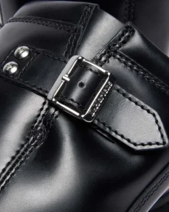 Dr. Martens Last Chance Styles|Last Chance Styles*Anistone Harness Orleans Leather Biker Boots in Black Black — Orleans