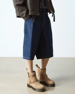 Dr. Martens Last Chance Styles|Last Chance Styles*Anistone Harness Suede Biker Boots in Savannah Tan Savannah Tan — Bronx Suede
