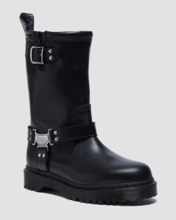 Dr. Martens Tall And Knee High Boots|New And Featured*Anistone Hi Leather Biker Boots in Black Black — Wanama