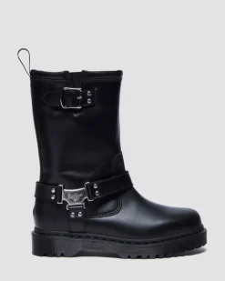 Dr. Martens Tall And Knee High Boots|New And Featured*Anistone Hi Leather Biker Boots in Black Black — Wanama