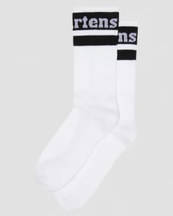 Dr. Martens Accessories|Accessories*Athletic Logo Organic Cotton Blend Socks in White White+Black — Cotton Blend