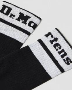 Dr. Martens Accessories|Accessories*Athletic Logo Organic Cotton Blend Socks in Black Black+White — Cotton Blend