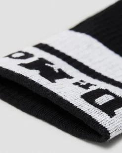 Dr. Martens Accessories|Accessories*Athletic Logo Organic Cotton Blend Socks in Black Black+White — Cotton Blend