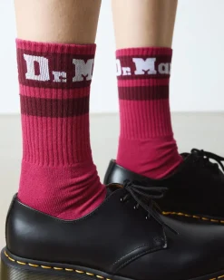 Dr. Martens Last Chance Styles|Last Chance Styles*Athletic Logo Sock in Fuchsia Pink FUCHSIA PINK — Organic Cotton Blend