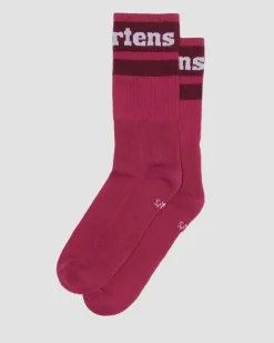 Dr. Martens Last Chance Styles|Last Chance Styles*Athletic Logo Sock in Fuchsia Pink FUCHSIA PINK — Organic Cotton Blend