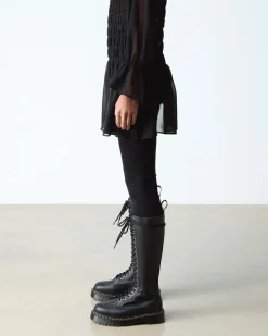 Dr. Martens Platform Boots|New And Featured*1B60 Bex Pisa Leather Knee High Boots in Black Black — Pisa