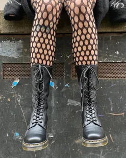 Dr. Martens Last Chance Styles*1B99 Virginia Leather Mid Calf Boots in Black Black — Virginia