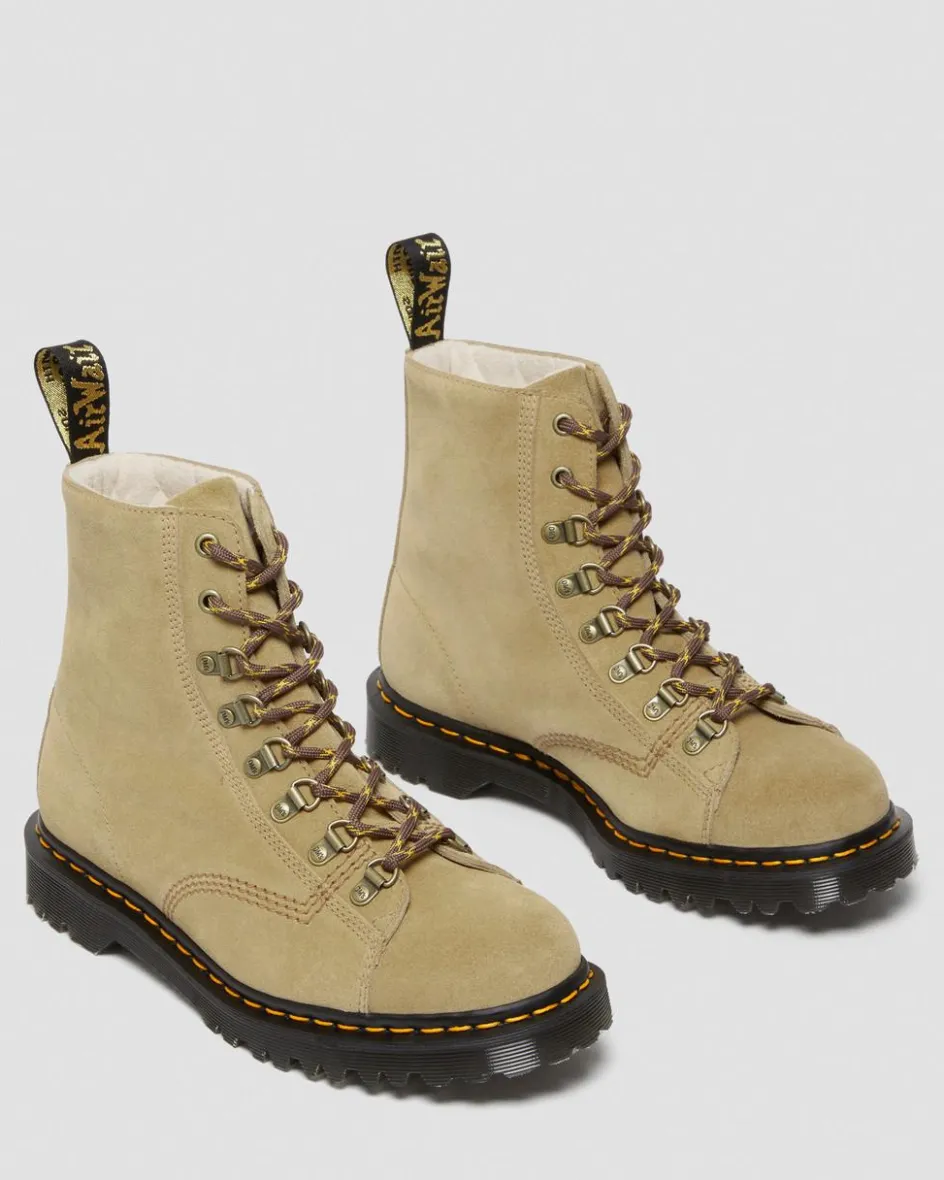 Dr. Martens Last Chance Styles|Last Chance Styles*Barton Made in England Suede Boots in Sand Sand — Repello Calf Suede (Gum Oil)