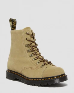 Dr. Martens Last Chance Styles|Last Chance Styles*Barton Made in England Suede Boots in Sand Sand — Repello Calf Suede (Gum Oil)