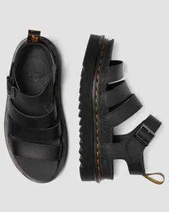 Dr. Martens Sandals|New And Featured*Blaire Athena leather strap sandals in Black BLACK — Athena