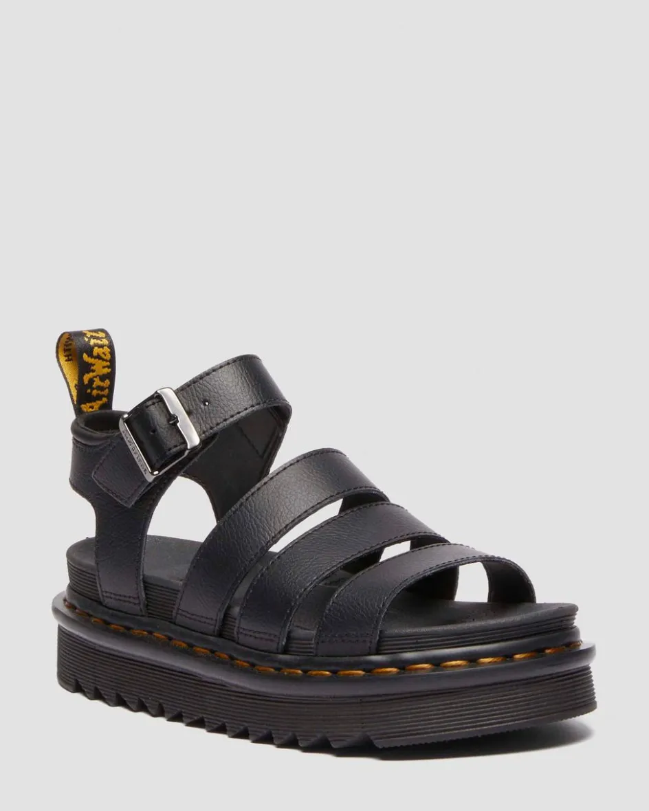 Dr. Martens Sandals|New And Featured*Blaire Athena leather strap sandals in Black BLACK — Athena
