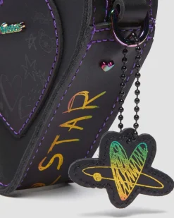 Dr. Martens Accessories|Bags*BT21 Mini Heart Shaped Leather Bag in Black Black — Nappa Leather