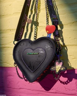 Dr. Martens Accessories|Bags*BT21 Mini Heart Shaped Leather Bag in Black Black — Nappa Leather