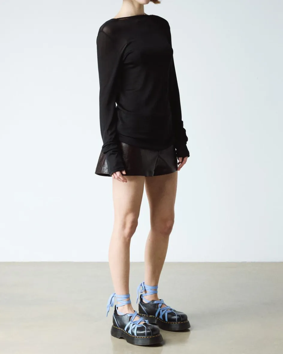 Dr. Martens Buzz: 90S-Inspired Chunky Soles|Shoes*Buzz Ballerina Gloss Leather Shoes in Black BLACK — Milled Gloss