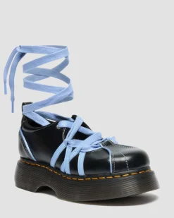 Dr. Martens Buzz: 90S-Inspired Chunky Soles|Shoes*Buzz Ballerina Gloss Leather Shoes in Black BLACK — Milled Gloss