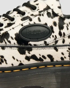 Dr. Martens Shoes|Platform Shoes*Buzz 5-Eye Dalmatian Hair On Leather Shoes in Cream & Black Cream & Black — Dalmatian Print Hair On