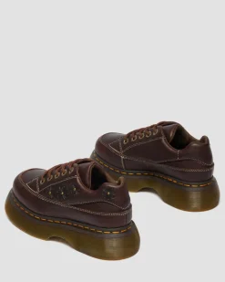Dr. Martens Shoes|Platform Shoes*Buzz 5-Eye Flower Grizzly Leather Shoes in Dark Brown Dark Brown — Grizzly