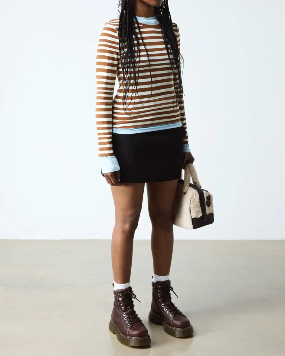 Dr. Martens Buzz: 90S-Inspired Chunky Soles|Brown & Tan Boots And Shoes*Buzz 8-Eye in Dark Brown Dark Brown — Grizzly