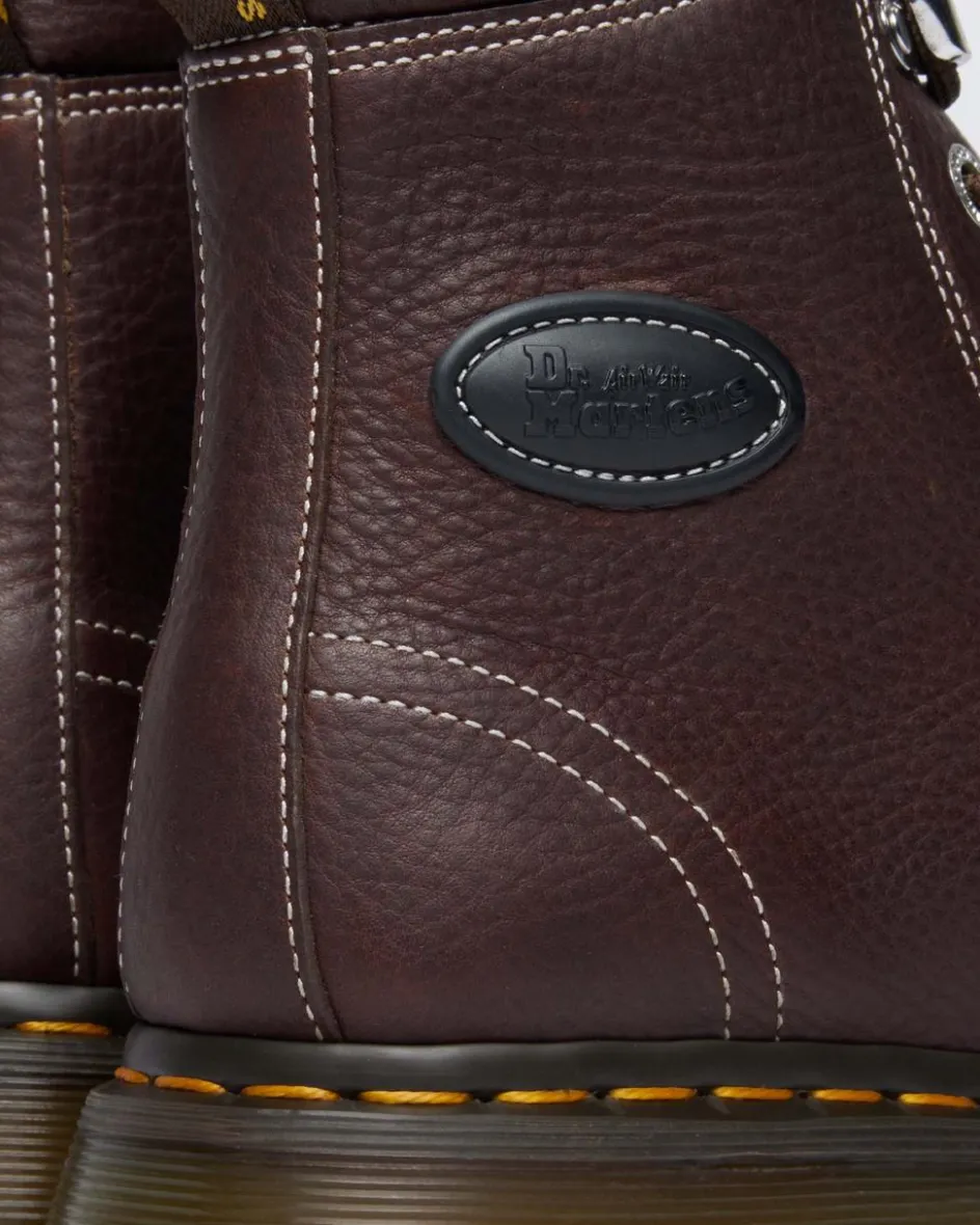 Dr. Martens Buzz: 90S-Inspired Chunky Soles|Brown & Tan Boots And Shoes*Buzz 8-Eye in Dark Brown Dark Brown — Grizzly