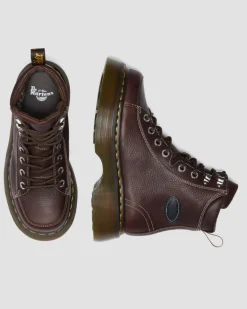 Dr. Martens Buzz: 90S-Inspired Chunky Soles|Brown & Tan Boots And Shoes*Buzz 8-Eye in Dark Brown Dark Brown — Grizzly
