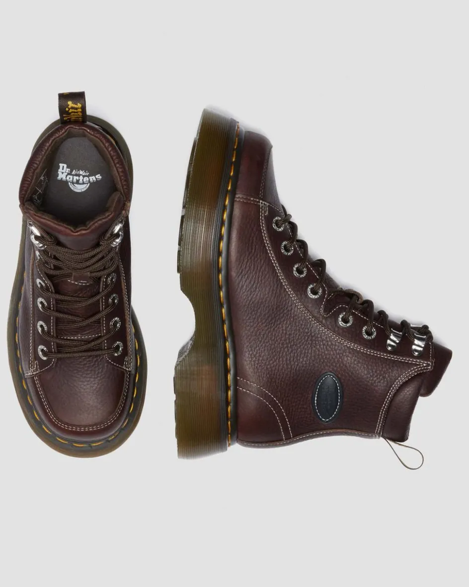 Dr. Martens Buzz: 90S-Inspired Chunky Soles|Brown & Tan Boots And Shoes*Buzz 8-Eye in Dark Brown Dark Brown — Grizzly