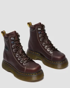 Dr. Martens Buzz: 90S-Inspired Chunky Soles|Brown & Tan Boots And Shoes*Buzz 8-Eye in Dark Brown Dark Brown — Grizzly