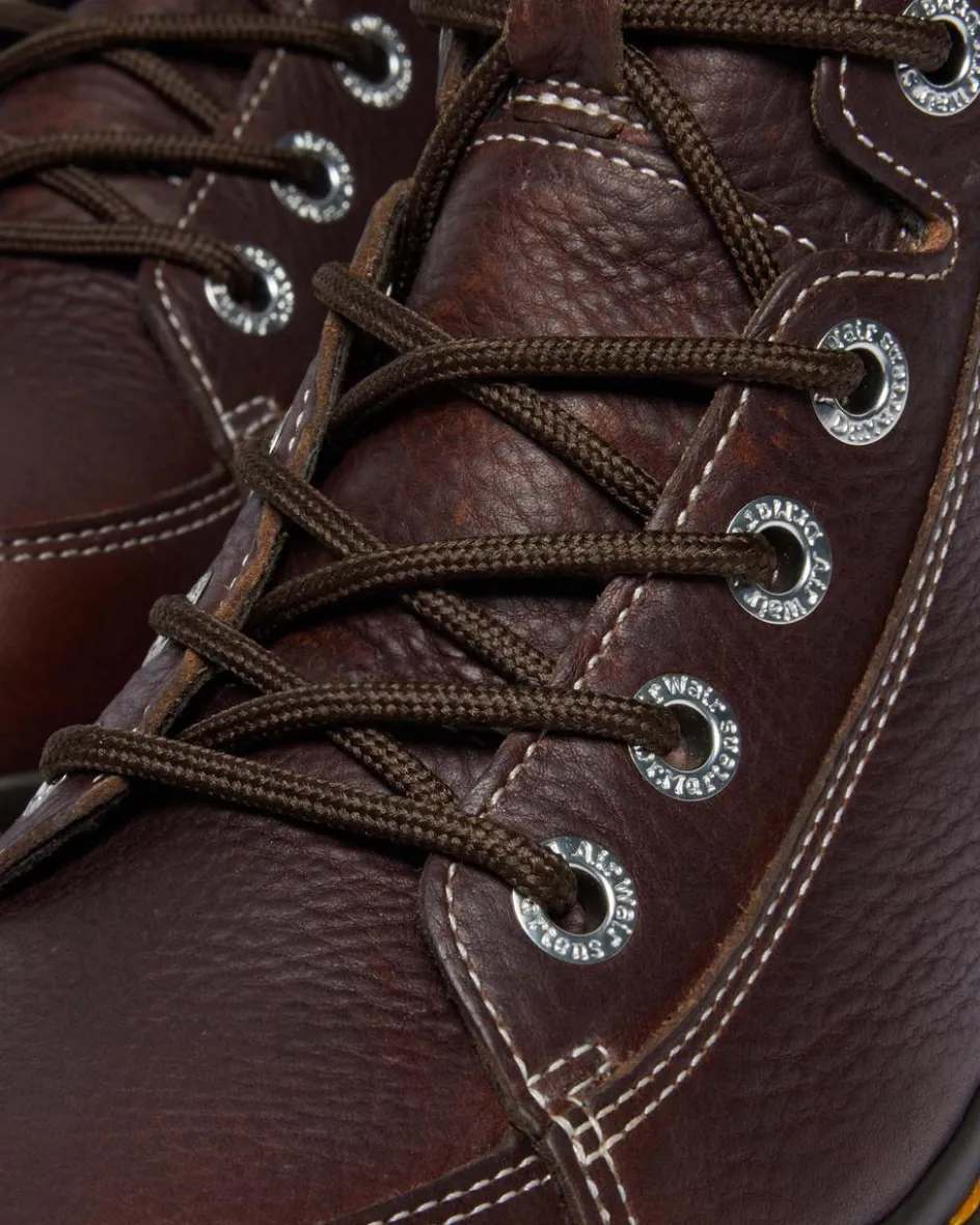Dr. Martens Buzz: 90S-Inspired Chunky Soles|Brown & Tan Boots And Shoes*Buzz 8-Eye in Dark Brown Dark Brown — Grizzly