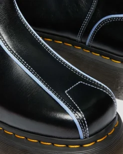 Dr. Martens Platform Boots|Buzz: 90S-Inspired Chunky Soles*Buzz Hi Gloss Leather Boots in Black BLACK — Milled Gloss