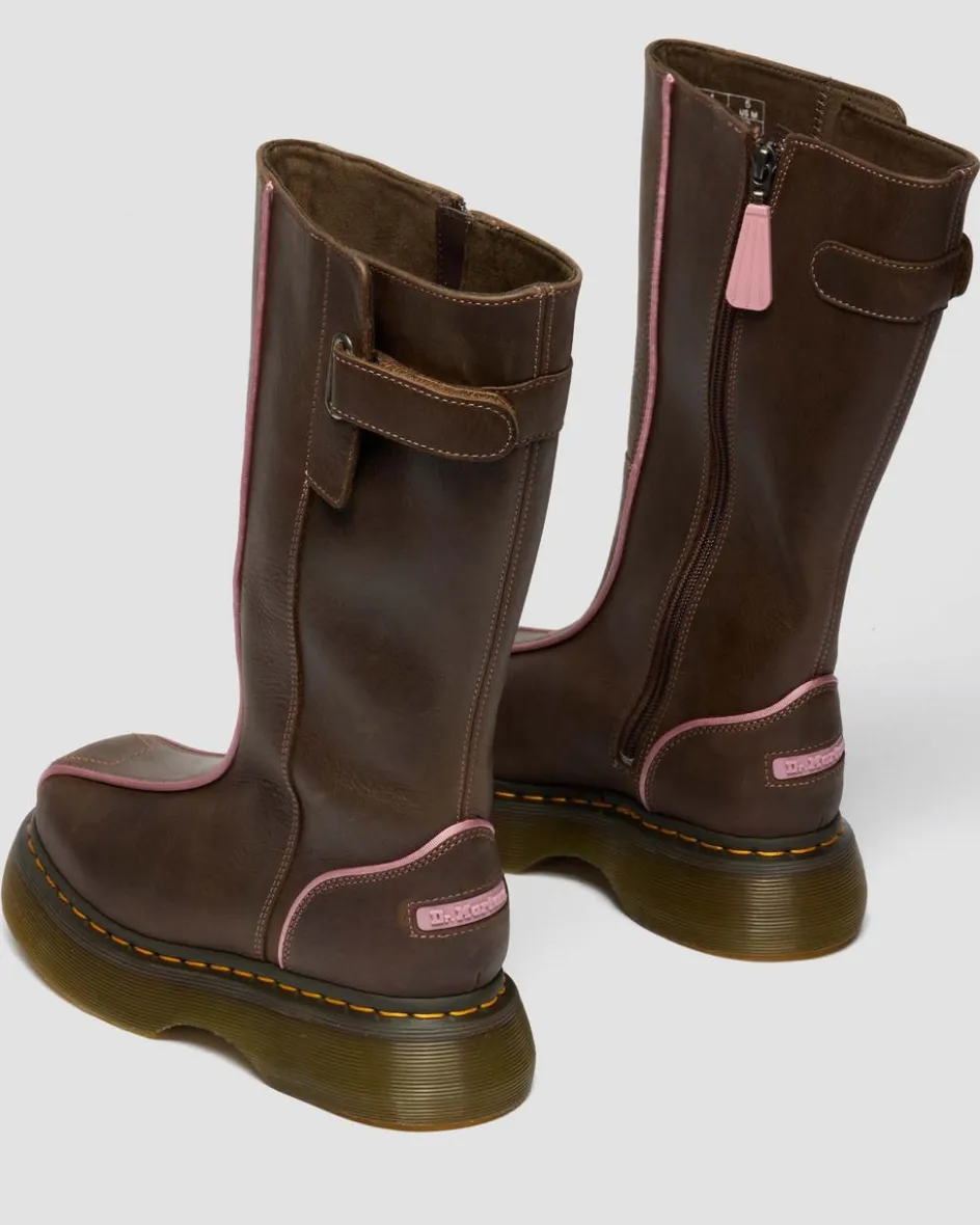 Dr. Martens Buzz: 90S-Inspired Chunky Soles|New And Featured*Buzz Hi Wyoming Leather Boots in Dark Brown Dark Brown — Wyoming