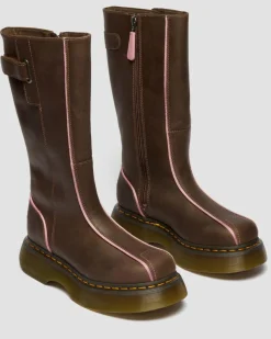 Dr. Martens Buzz: 90S-Inspired Chunky Soles|New And Featured*Buzz Hi Wyoming Leather Boots in Dark Brown Dark Brown — Wyoming