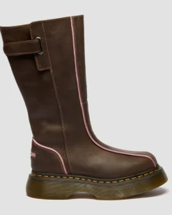 Dr. Martens Buzz: 90S-Inspired Chunky Soles|New And Featured*Buzz Hi Wyoming Leather Boots in Dark Brown Dark Brown — Wyoming