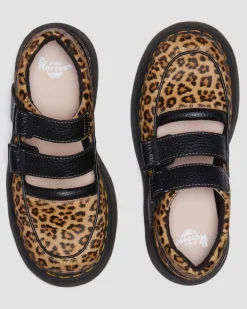Dr. Martens Last Chance Styles*Buzz leopard Mary Jane shoes in Light Tan