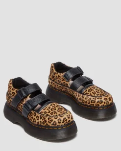 Dr. Martens Last Chance Styles*Buzz leopard Mary Jane shoes in Light Tan
