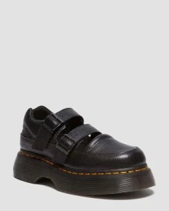 Dr. Martens Last Chance Styles*Buzz milled nappa leather Mary Jane shoes in Black Milled Nappa BLACK MILLED NAPPA — Milled Nappa