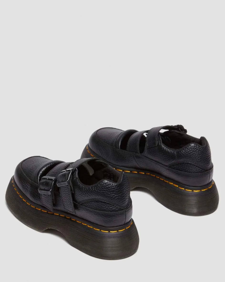 Dr. Martens Last Chance Styles*Buzz milled nappa leather Mary Jane shoes in Black Milled Nappa BLACK MILLED NAPPA — Milled Nappa