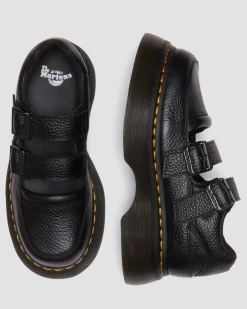 Dr. Martens Last Chance Styles*Buzz milled nappa leather Mary Jane shoes in Black Milled Nappa BLACK MILLED NAPPA — Milled Nappa