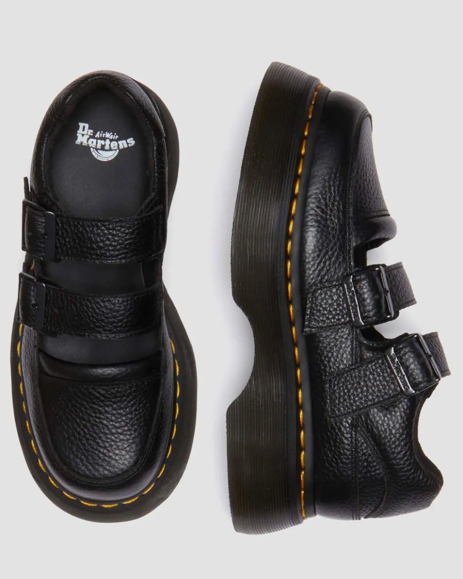 Dr. Martens Last Chance Styles*Buzz milled nappa leather Mary Jane shoes in Black Milled Nappa BLACK MILLED NAPPA — Milled Nappa