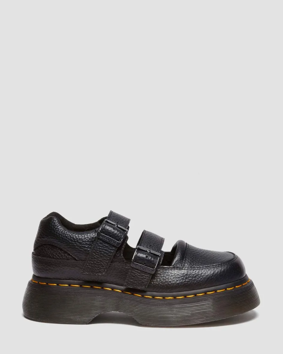 Dr. Martens Last Chance Styles*Buzz milled nappa leather Mary Jane shoes in Black Milled Nappa BLACK MILLED NAPPA — Milled Nappa