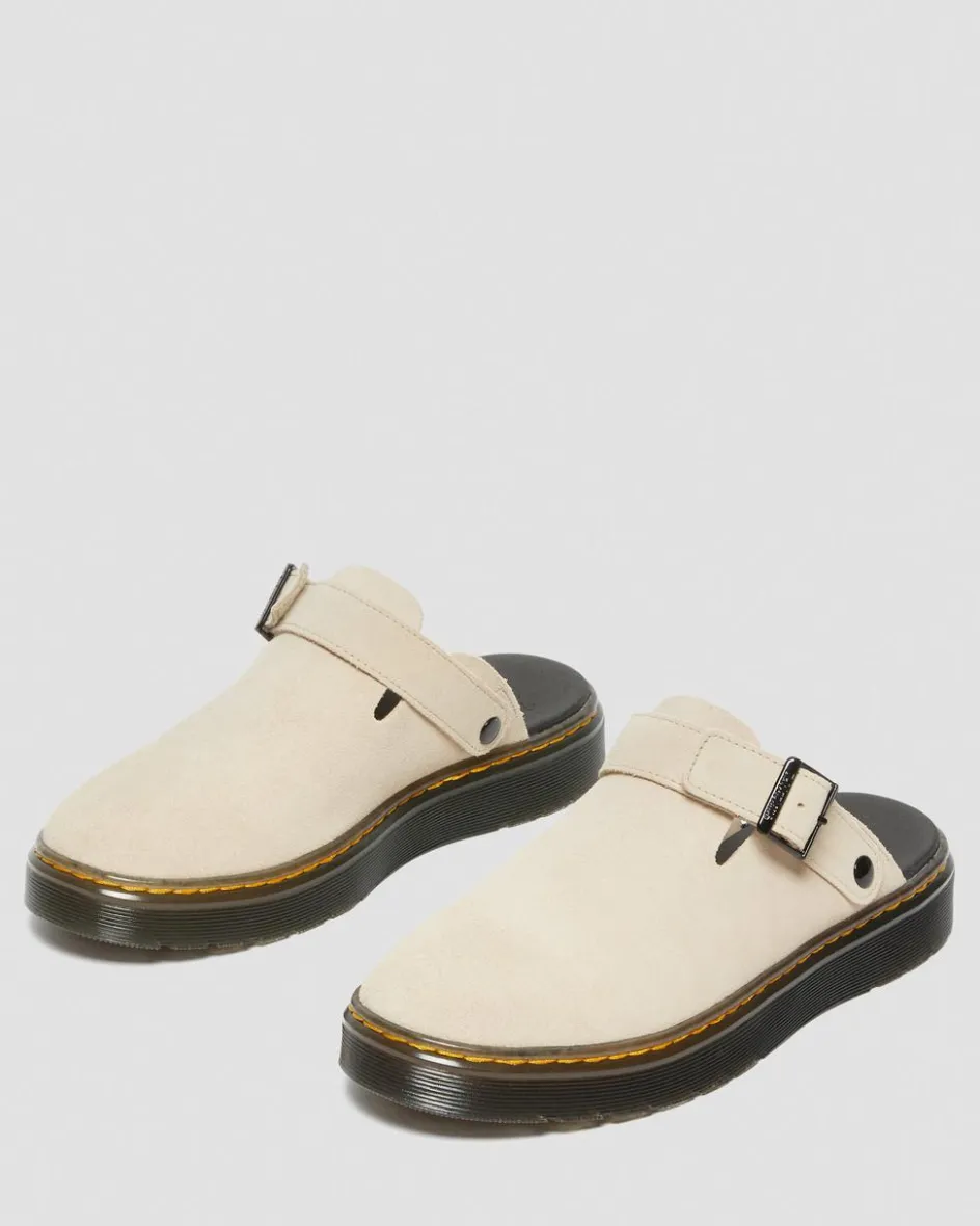 Dr. Martens Last Chance Styles|Last Chance Styles*Carlson Suede Casual Slingback Mules in Sand Sand — E.H.Suede